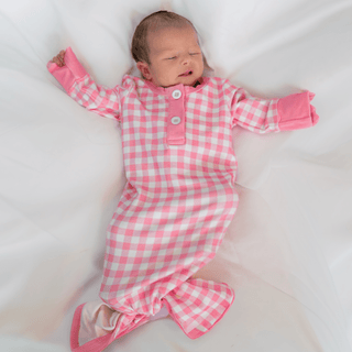 Knotted Gown - Pink Gingham - Sugar Bee Clothing