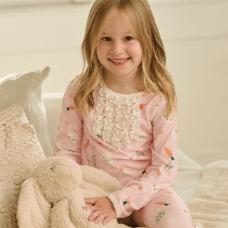 Ruffle Buttflap Pajamas - Easter Bunny Girl - Sugar Bee Clothing