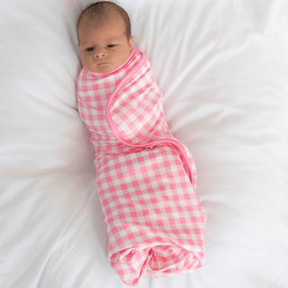 Swaddle Blanket - Pink Gingham - Sugar Bee Clothing