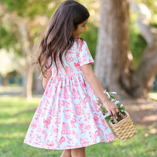 Claire Twirl Dress - Watercolor Farm - Sugar Bee Clothing