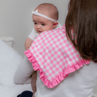 Burp Cloth - Pink Gingham - Sugar Bee Clothing