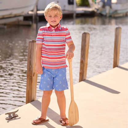 Kent Golf Shorts - French Blue Anchors