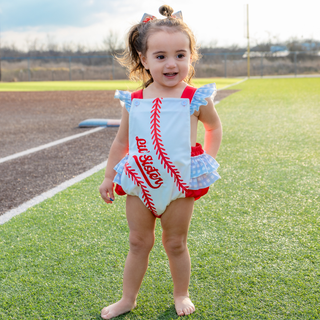Baby Janet Ruffle Bubble - Home Run Honey - Sugar Bee Clothing