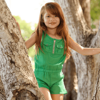 Danyella Zipper Romper - Green - Sugar Bee Clothing