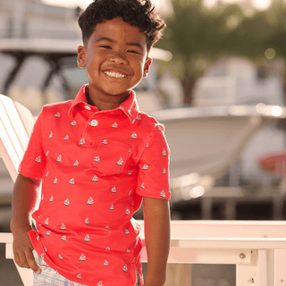 Davis Pocket Polo - Sailboats - Sugar Bee Clothing