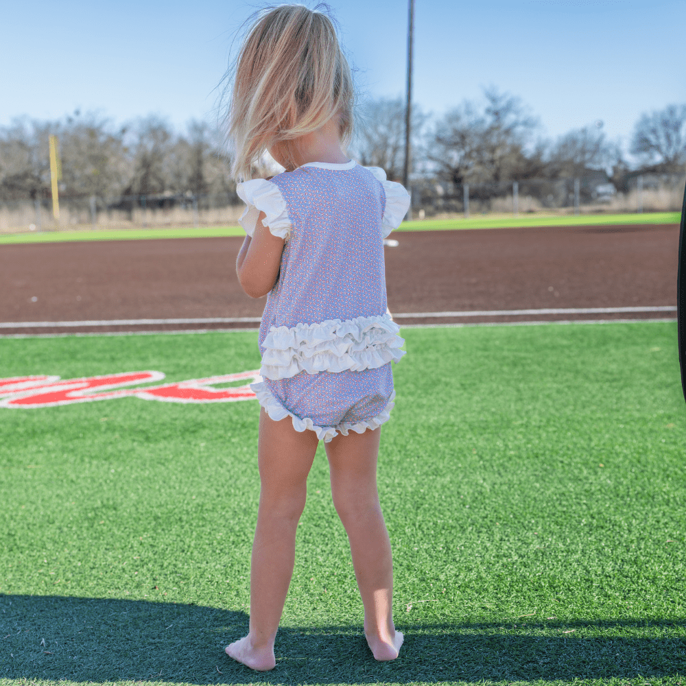 Baby Lucille Ruffle Bottom Bubble - Little League – Sugar Bee Clothing