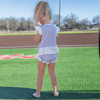 Baby Lucille Ruffle Bottom Bubble - Little League - Sugar Bee Clothing