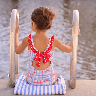 Bow Back Swimsuit - Cape Cod Madras - Sugar Bee Clothing