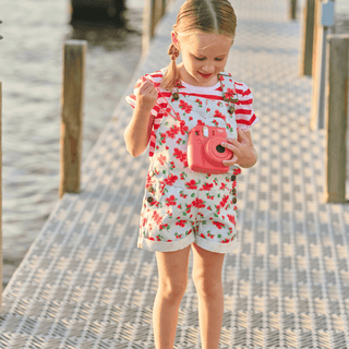Ella Heart Overalls - Bougainvillea - Sugar Bee Clothing