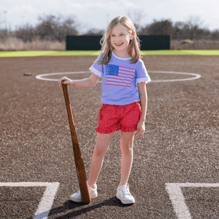 Mae Scalloped Tee - Star Banner - Sugar Bee Clothing