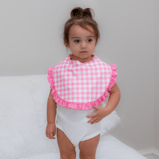 Basic Bib - Pink Gingham - Sugar Bee Clothing
