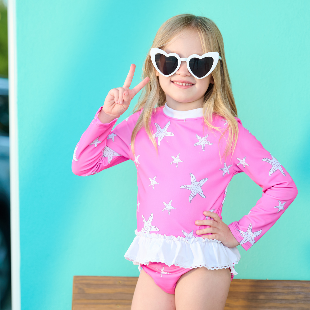 Rashguard Tankini - Pink Starfish