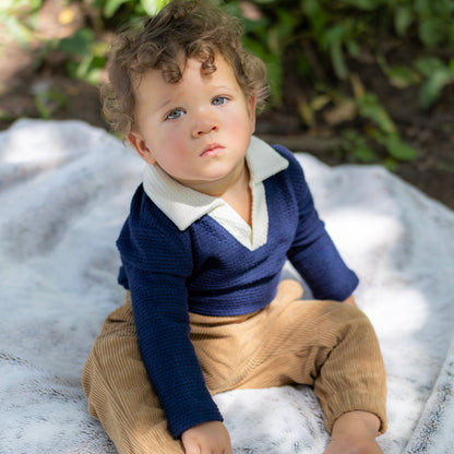 Baby Patrick LS Clubhouse Polo Bubble - Prep School Blue