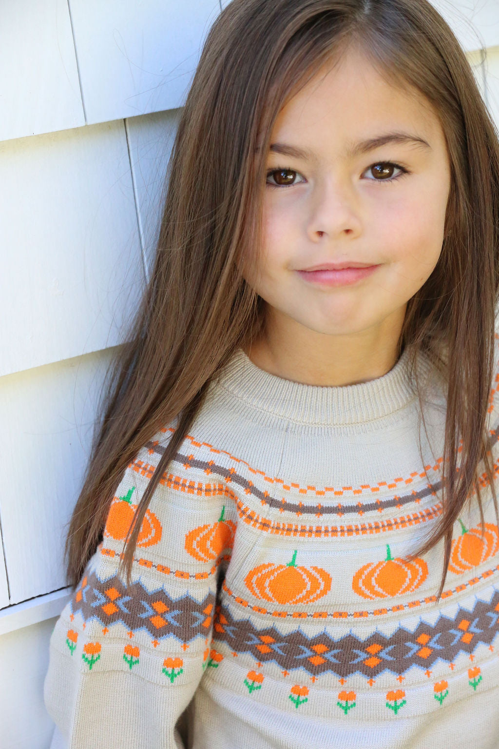 Mini Emerson Crew Sweater - Pumpkin Faire Isle