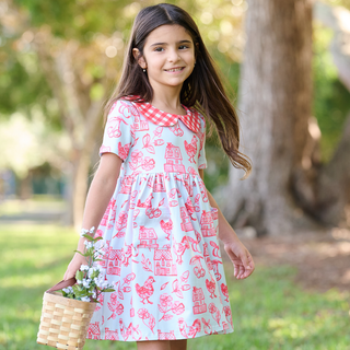 Claire Twirl Dress - Watercolor Farm - Sugar Bee Clothing