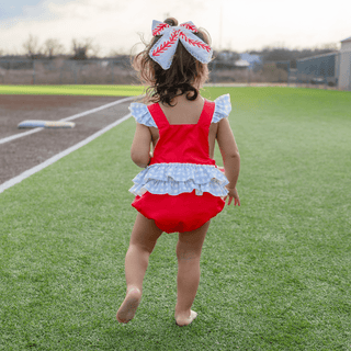 Baby Janet Ruffle Bubble - Home Run Honey - Sugar Bee Clothing