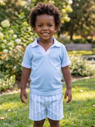 2 - Piece Short Set - Coastal Blue - Sugar Bee Clothing