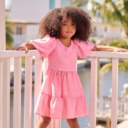 Abby Dress - Pink Palm Trees