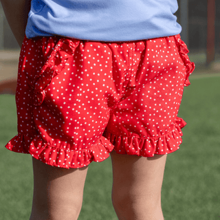 Rose Ruffle Shorts - Liberty Dot - Sugar Bee Clothing
