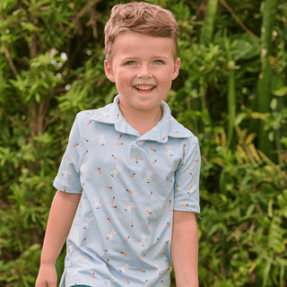 Polo - Easter Blue Carrots - Sugar Bee Clothing