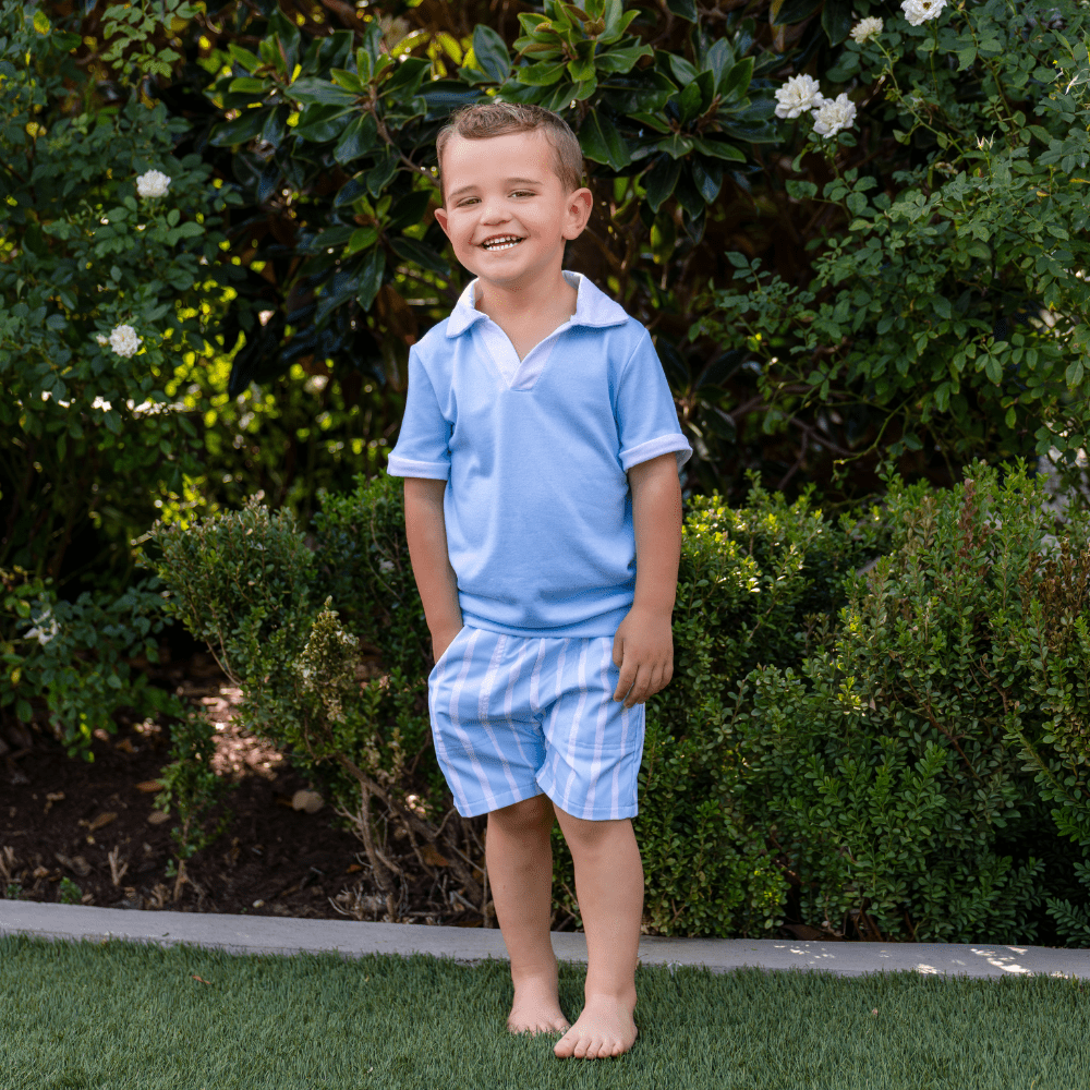 Patrick SS Clubhouse Polo - Coastal Blue - Sugar Bee Clothing