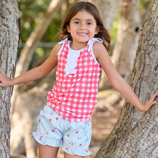 Rose Ruffle Shorts - Ditsy Floral - Sugar Bee Clothing