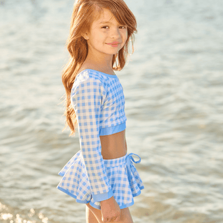 Skirt Bikini - Blue Gingham - Sugar Bee Clothing