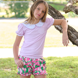 Rose Ruffle Shorts - Dali - Sugar Bee Clothing