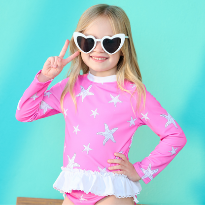 Rashguard Tankini - Pink Starfish