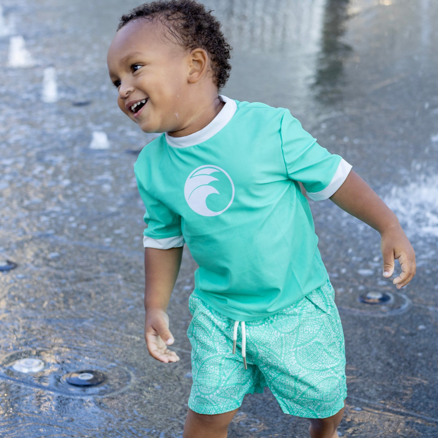 Compression Swim Shorts - Palm Court Paisley