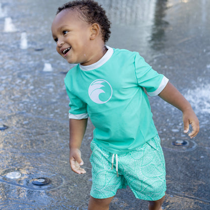 Compression Swim Shorts - Palm Court Paisley