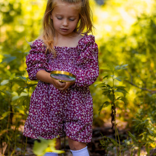 Rosie LS Smocked Romper - Petite Prairie - Sugar Bee Clothing