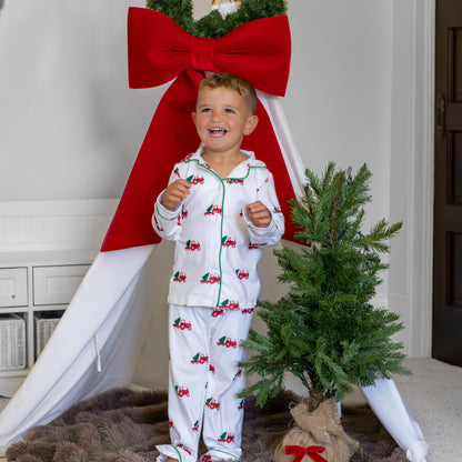 Button Down - Christmas Tractor Holiday Lounge