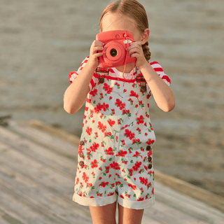 Ella Heart Overalls - Bougainvillea - Sugar Bee Clothing