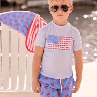 Compression Swim Shorts - Coastal Crab - Sugar Bee Clothing