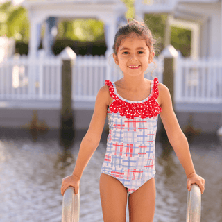Bow Back Swimsuit - Cape Cod Madras - Sugar Bee Clothing