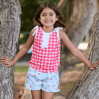 Rose Ruffle Shorts - Ditsy Floral - Sugar Bee Clothing