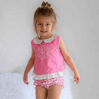 Peter Pan Swing Back Bloomer Set - Pink Gingham - Sugar Bee Clothing