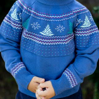 Tucker Crew Sweater - Peppermint Pines - Sugar Bee Clothing