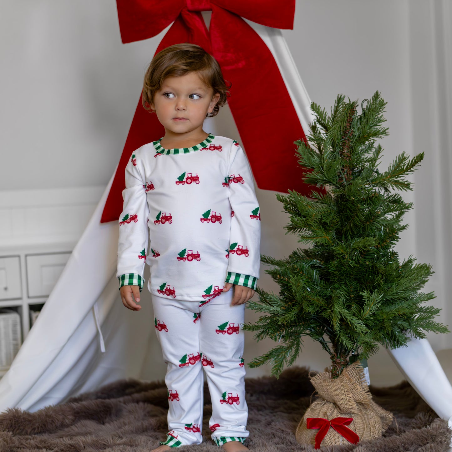 Buttflap Pajamas - Christmas Tractor Holiday Lounge