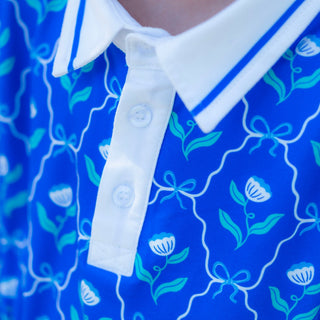 Heidi LS Polo Dress - Primrose Parade - Sugar Bee Clothing