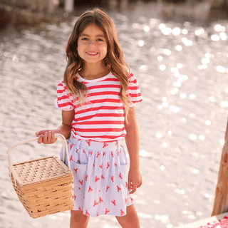 Harriett Pocket Skort - Crawfish - Sugar Bee Clothing
