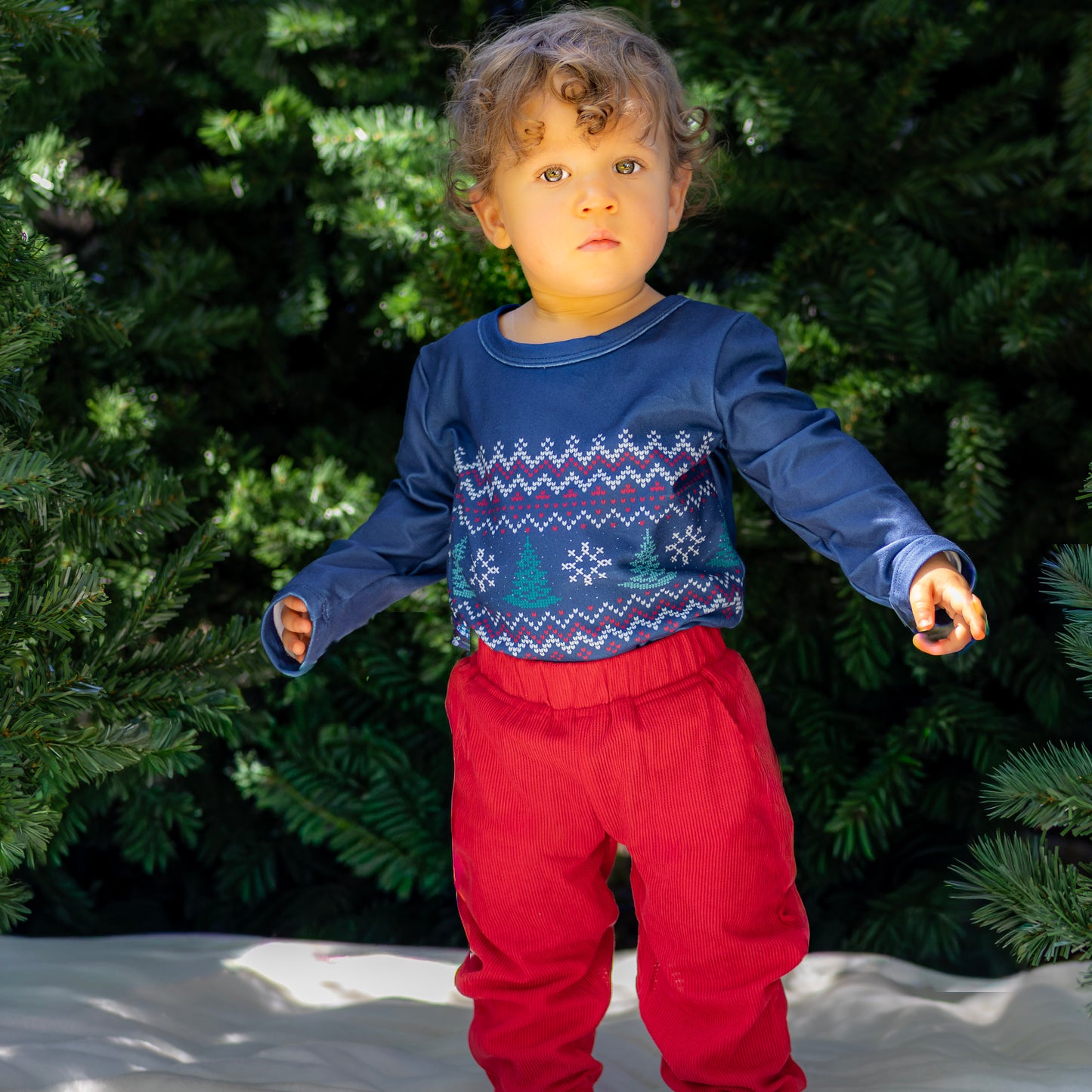 Baby Tucker Crew Sweater - Peppermint Pines