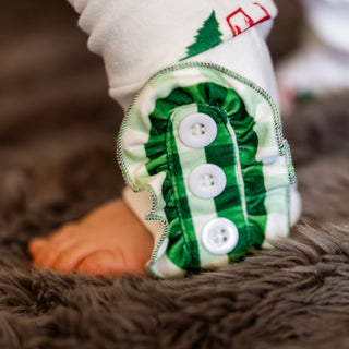 Ruffle Buttflap Pajamas - Christmas Tractor Holiday Lounge - Sugar Bee Clothing