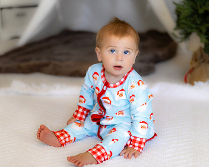 Baby Buttflap Pajamas - Vintage Santa Holiday Lounge