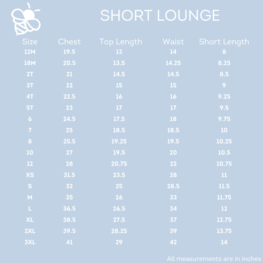 Short Sleeve Lounge Set - Blue Gingham