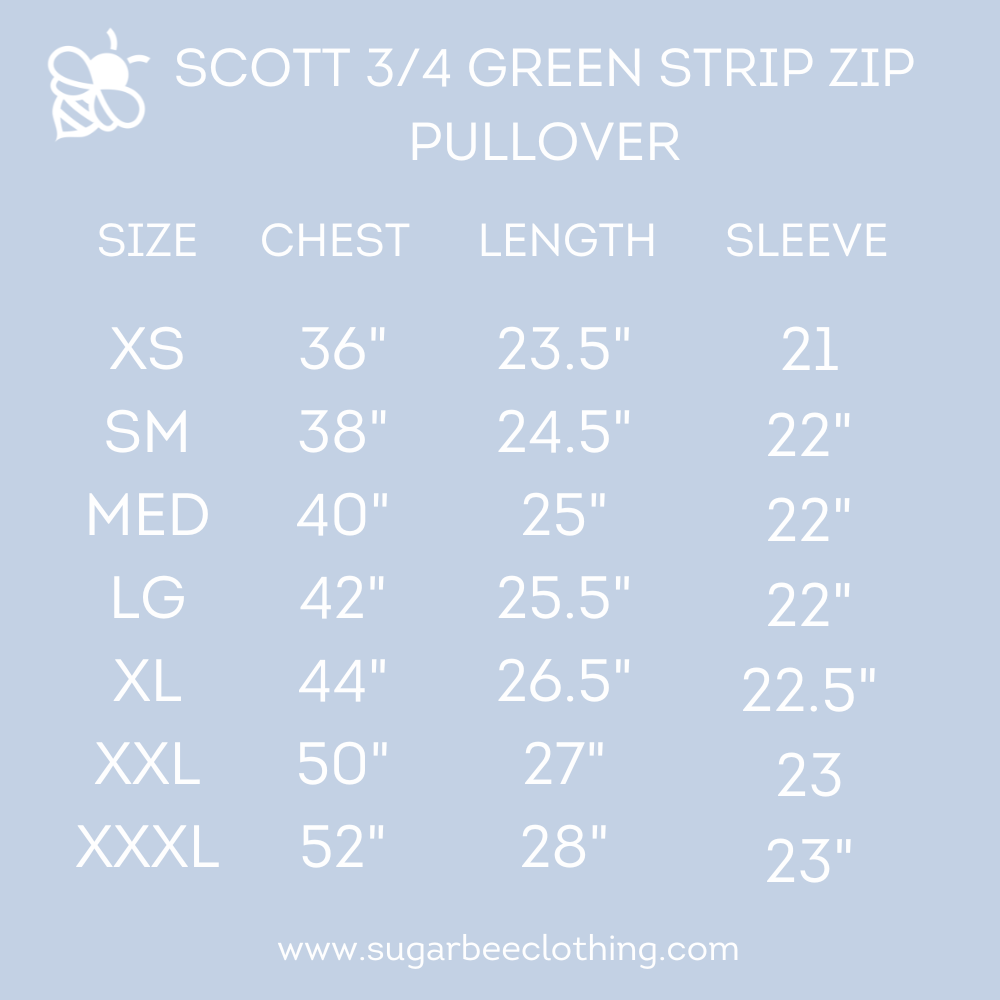 Scott 3/4 Zip Sweater - Green Stripe