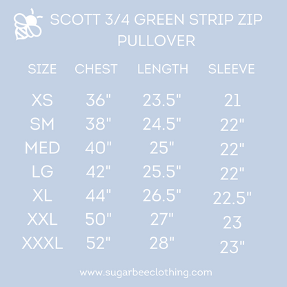 Scott 3/4 Zip Sweater - Green Stripe