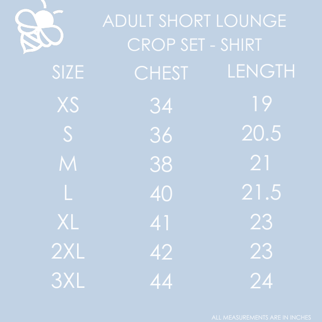 Adult Short Lounge Crop Set - Peaches Plaid