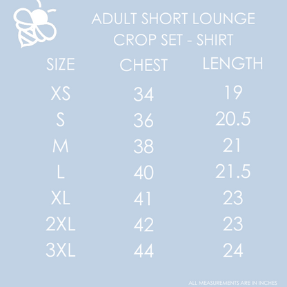 Adult Short Lounge Crop Set - Peaches Plaid